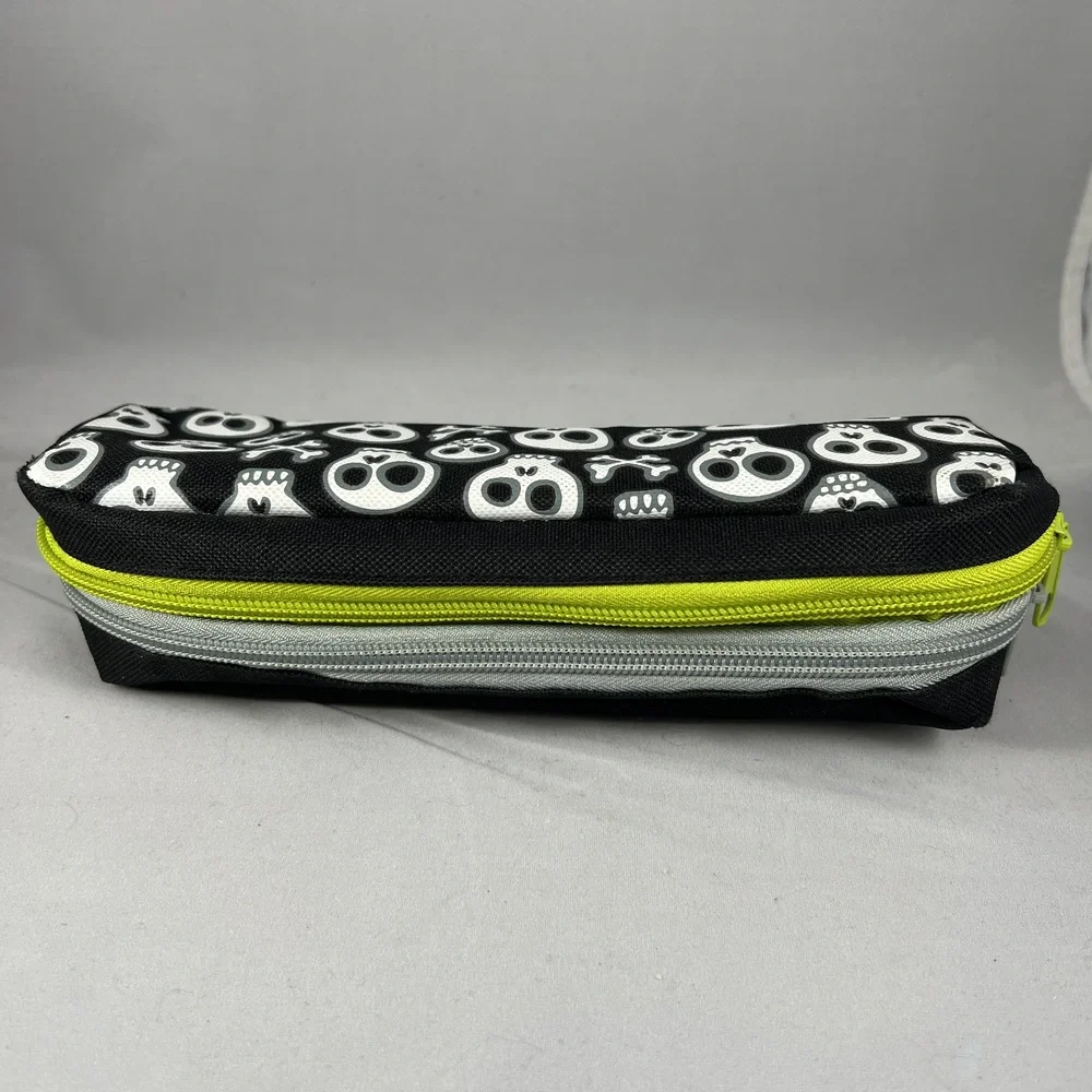2 Skull Pouches Black White Skull Crossbones Gothic Alternative Spooky Edgy Cool - Picture 8 of 12